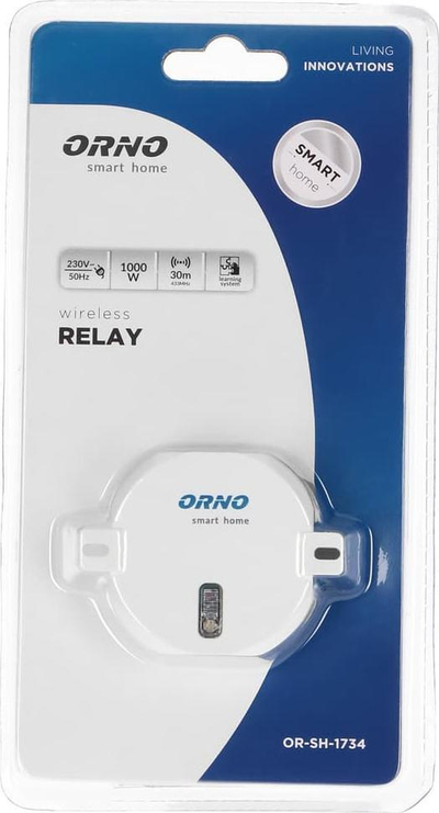Relé e zgjuar Orno OR-SH-1734, 1000W, e fshehur në mur, e bardhë