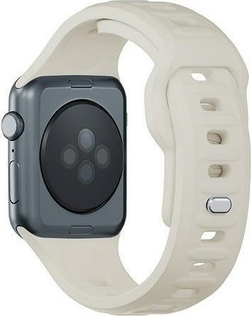 Rrip ore 3mk Silicone për Apple Watch, silikon, 42 45mm, bezhë