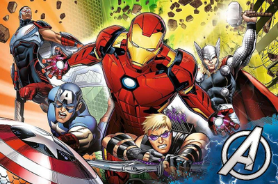 Puzzle me dy anë Trefl Super Maxi Strong Avengers, 24 copa, 3 në 1