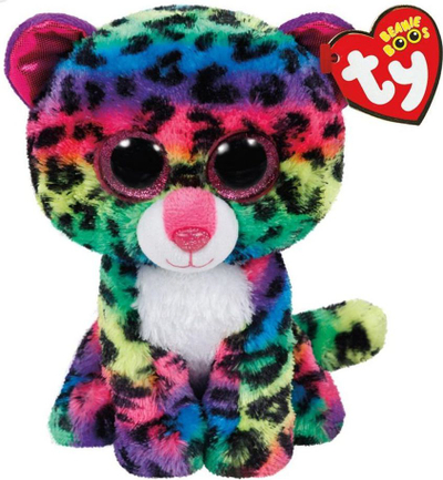 Lodër leopard pelushi TY Beanie Boos Dotty, 15 cm, shumëngjyrësh
