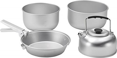 Set gatimi kampingu Easy Camp Camping Cook Set Adventure M, për 3 persona, alumini, argjendtë