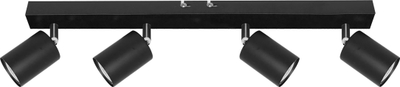 Lampë tavanore LED, 4x GU10, e rregullueshme, e zezë