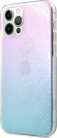 Kapak telefoni Guess Soft Cover 3D, për iPhone 12 Pro Max, gradient rozë blu