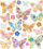 Ngjitësa dekorative Dalprint Butterflies, me shkëlqim, fletë 10 x 24 cm, shumëngjyrëshe