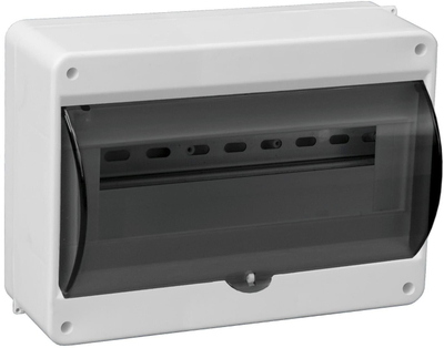 Kuti shpërndarëse modulare Pawbol S-12, 1x12 module, montim sipërfaqësor, kapak i errët