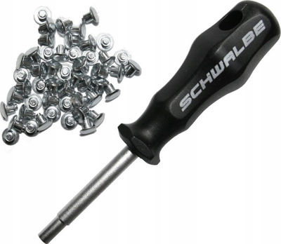 Set gozhda gome biçiklete Schwalbe, 50 copë, me vegël montimi, e zezë