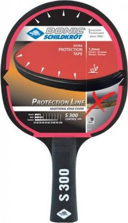 Raketë pingpongu Donic Schildkrot Protection Line S300, kontroll i lartë, e kuqe e zezë