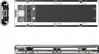 Kuti e jashtme Orico TCM2-C3, M.2 NVMe në USB-C, 10Gb/s, transparente
