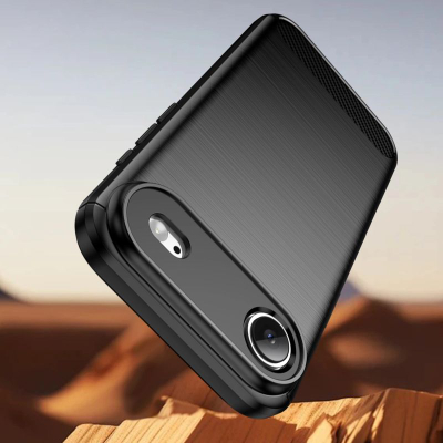Këllf telefoni Carbon për iPhone 17 Air, TPU i butë, mbron nga gërvishtjet, i zi