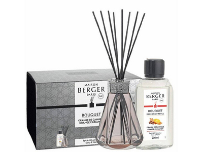Set Maison Berger Paris - shprëndarës Pyramide vintage pink + mbushje Orange and cinnamon 200 ml