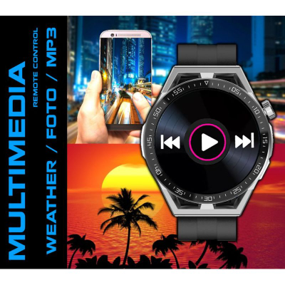 Smartwatch Rubicon RNCE88-1, ekran 1.35", IP68, i zi