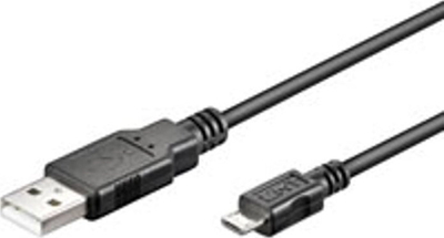 Kabllo USB S-Conn 14-11025, USB 2.0, 1 m, e zezë