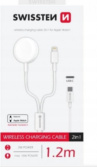 Кабел за полнење Swissten USB C, 1.2m, Power Delivery, бел