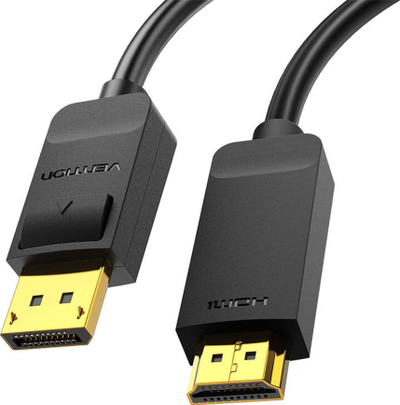 Kabllo Vention DisplayPort në HDMI, 4K, 2 metra, e zezë