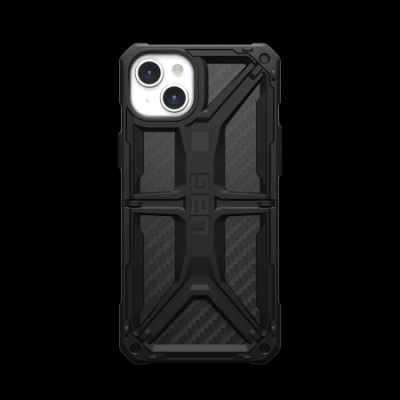 Këllëf telefoni UAG Monarch për iPhone 15 Plus 6.7", karboni, i zi