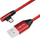 Kabllo USB në Micro USB LogiLink, me kokë 90°, e kuqe me të zezë