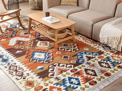 Tapet Beliani VOSKETAP, kilim leshi me pambuk, 200x300 cm, shumëngjyrësh
