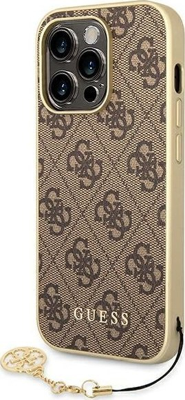 Mbështjellës telefoni Guess GUHCP14LGF4GBR, për iPhone 14 Pro, hardcase, kafe