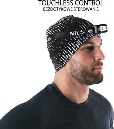 Fener koke NILS Camp NC0006, 2 LED, sensor lëvizjeje, i zi