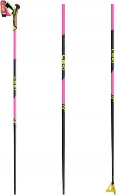 Shkop skish nordike Leki PRC 750, karbon, 135 cm, neon rozë dhe neon e verdhë