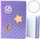 Fletore me vija Glitter Patches, format B6, 80 fletë, vjollcë me shkëlqim