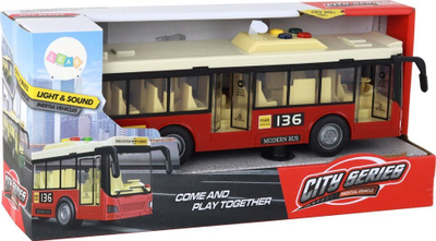 Lodër autobus Leantoys Red City, me bateri, shkallë 1:16, i kuq
