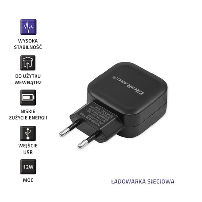 Karikues muri Qoltec 50186, 2x USB A, 3.4A, i zi