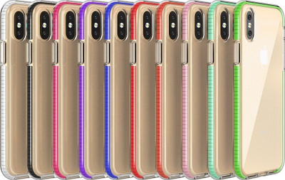 Mbrojtëse telefoni Verge për iPhone X XS, xhel TPU, transparente, rozë