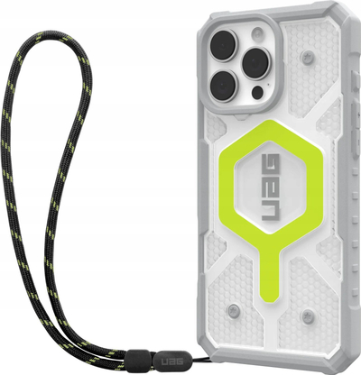 Këllëf telefoni UAG Pathfinder MagSafe për iPhone 16 Pro Max, me litar dore, i tejdukshëm me Neon Yellow