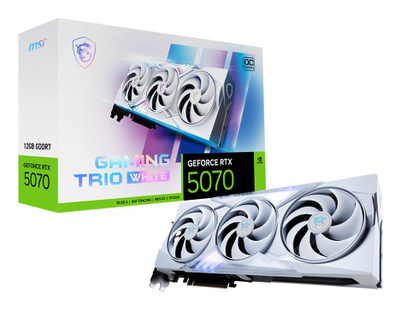 Kartë grafike MSI GeForce RTX 5070 GAMING TRIO OC, 12GB GDDR7, e bardhë