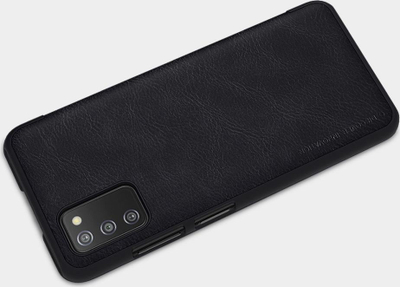 Këllëf telefoni Nillkin QIN për Samsung Galaxy A03s, lëkurë eko, stil libër, i zi