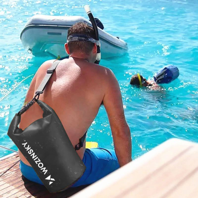 Çantë ujore Wozinsky WWK-20, 20L, PVC Tarpaulin, e zezë