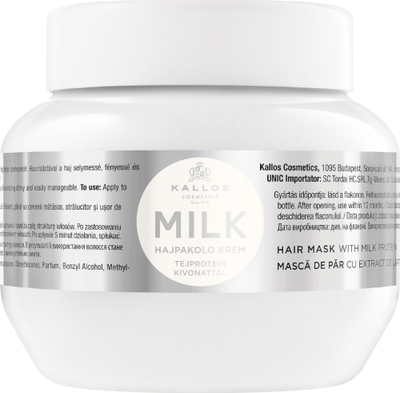 Maskë flokësh Kallos KJMN Professional Milk, me proteina qumështi, 275 ml