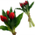 Buqetë lulesh artificiale Saska Gift and Decor, tulipanë të kuq, 5 copë, silikon PU 28 cm