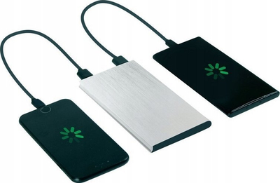 Powerbank Axpol, 8000mAh, 2 porta USB, argjend