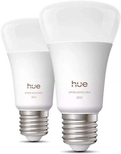 Llambë inteligjente Signify Philips Hue White and Color Ambiance, set 2 copë, E27, 60W