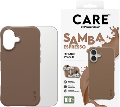 Mbulesë telefoni PanzerGlass CARE, për iPhone 17, MagSafe, Samba Espresso kafe