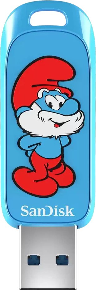 USB SanDisk Smurf, 64GB, USB 3.2 Gen 1, blu