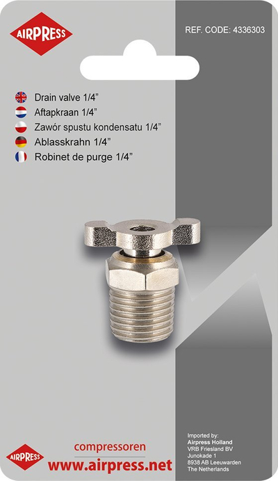 Valvul shkarkimi Airpress 1/4", metalike, universale