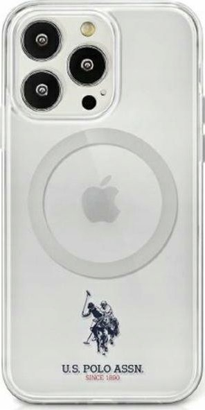 Mbulesë e fortë U.S. Polo Assn për iPhone 15, 6.1", MagSafe, transparente