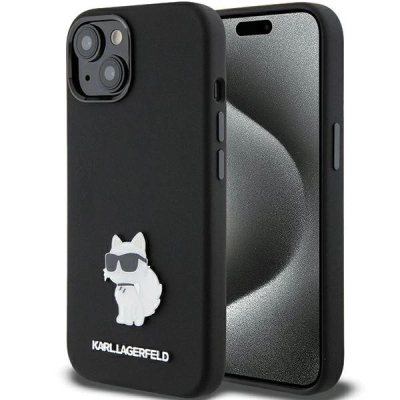 Këse telefoni Karl Lagerfeld KLHCP15MSMHCNPK, silikon, për iPhone 15 Plus 14 Plus 6.7", e zezë