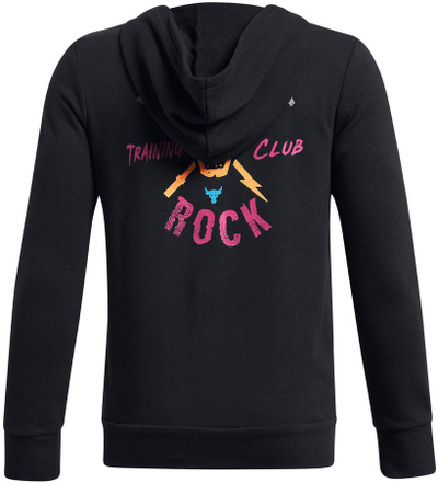 Bluzë me kapuç Under Armour Project Rock Boys Q2, me zinxhir, për djem, e zezë