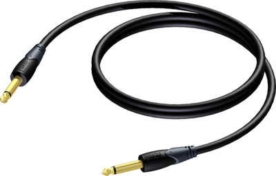 Kabllo audio Procab CLA600, 1.5m, jack 6.3mm në 2 anë, e zezë