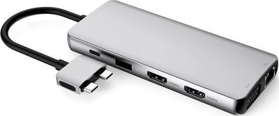USB-C Хаб GeSTUFF Allure, 12 во 1, 4K, сиво металик