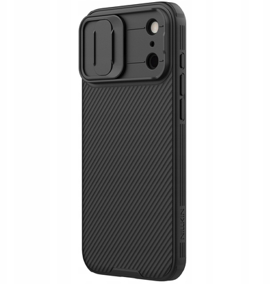 Mbulesë telefoni Nillkin CamShield Pro për iPhone 17 Pro Max, TPU dhe PC, me kapak kamere, e zezë