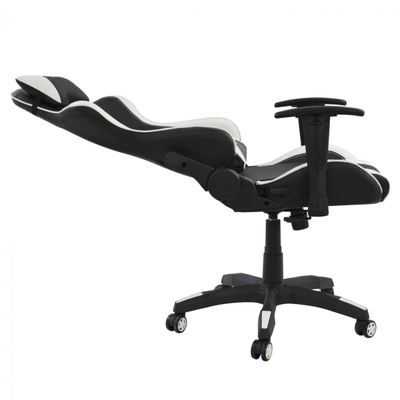 Karrige gaming SPEED me mbështetëse këmbësh, 68×71.5×134 cm (HM1063.01), zezë/ bardhë