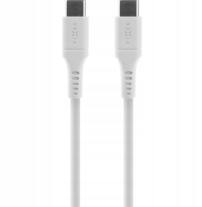 Kabllo FIXED USB C në USB C, 0.5 m, 60 W PD, e bardhë