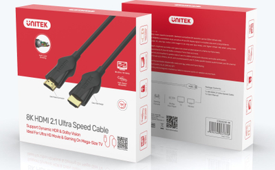 Кабел HDMI Unitek, 3m, 8K, црн