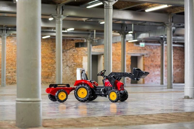 Traktor lodër Falk Backhoe Supercharger 2020M, me pedale, me rimorkjo, i kuq