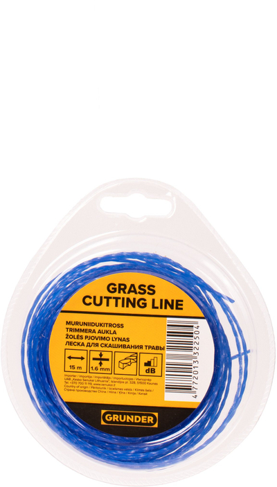 Fije trimmeri Grunder ECO TWIST, 1.6 mm, 15 m, blu